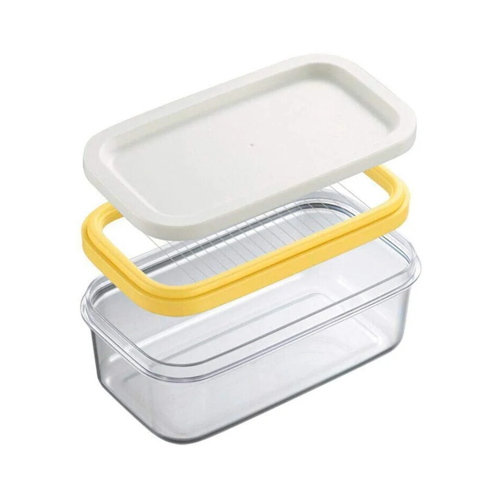 1pcs Kitchen Butter Box Transparent Cheese Container With Cutting Net Dinnerware | Plates