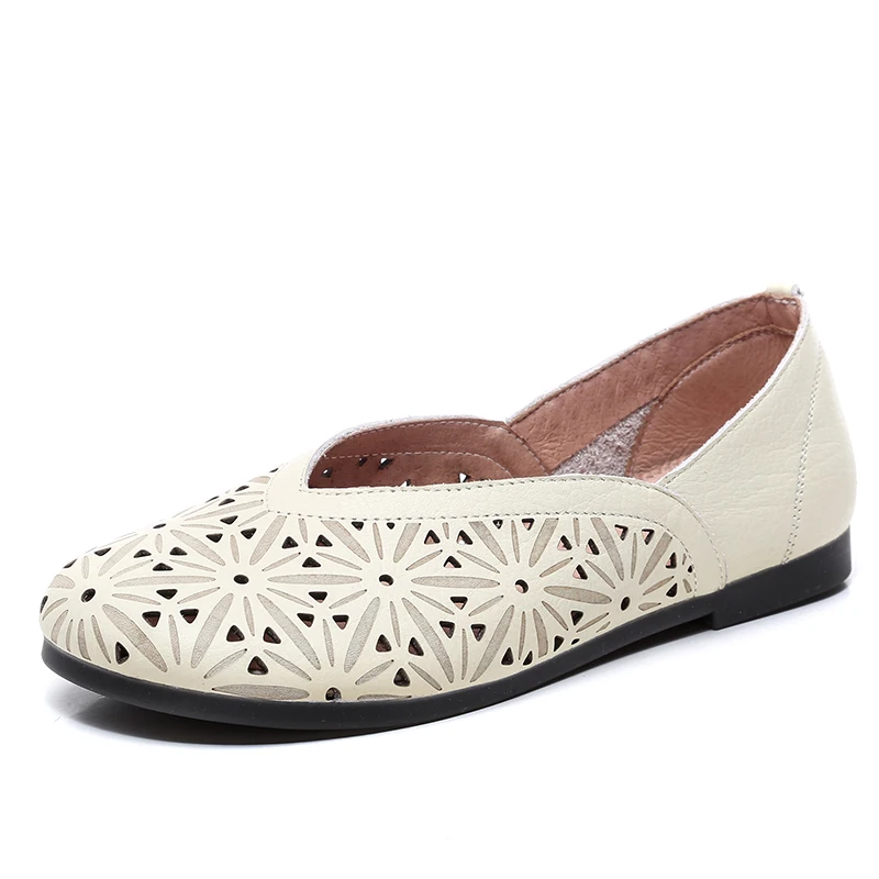 Tilocow женские балетки из натуральной кожи на плоской подошве Летняя обувь