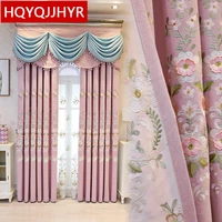 hqyqjjhyr modern high quality three dimensional embroidered blackout living room curtains voile curtain for bedroom apartments