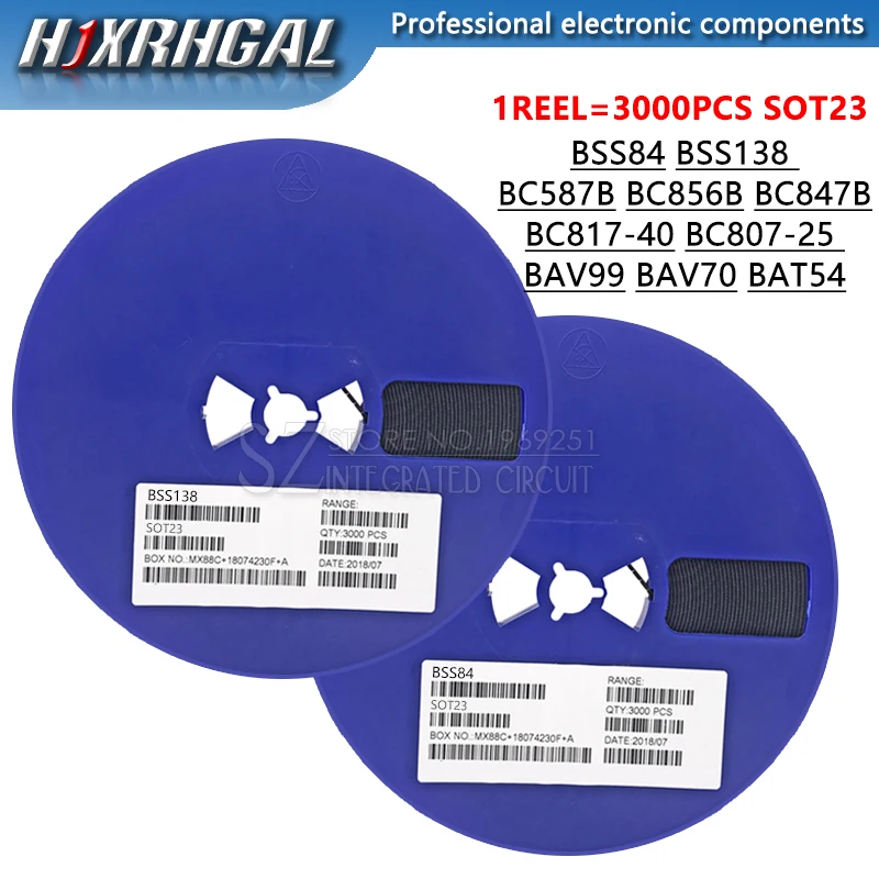 3000 шт. BSS84 BSS138 BC857B BC856B BC847B|Интегральные схемы| |