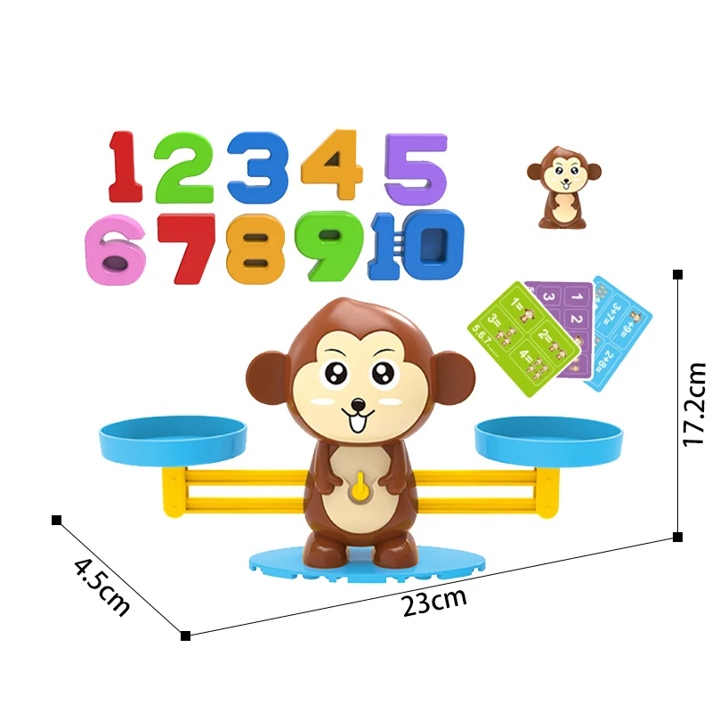 

Montessori Math Toy Digital Monkey Balance Scale Early Educational Math Penguin Number Board Fun Game Kids Learning Toys Gifts