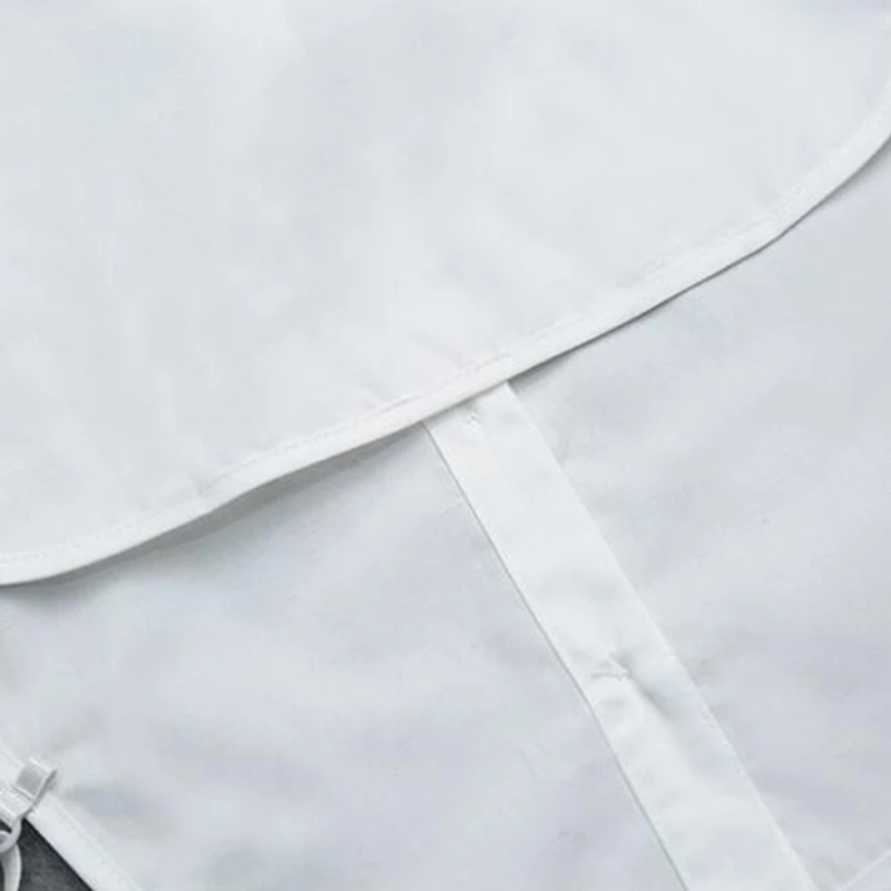 

Office Lady Ruffled Lace Fake Stand Collar Half Shirt Button Down Retro Ribbon Bowtie Detachable Blouse Dickey Necklace