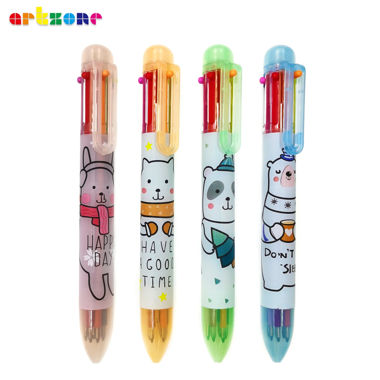 

ARTZONE Novelty Multicolor Ballpoint Pen Multifunction 6 In1 Colorful Stationery Creative School Supplies