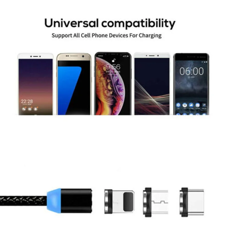 Магнитный кабель Micro USB Type-C адаптер для быстрой зарядки зарядное устройство