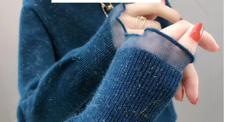 

2021 winter with New style fashion Long sleeve High collar Set head Women's Sweater coat