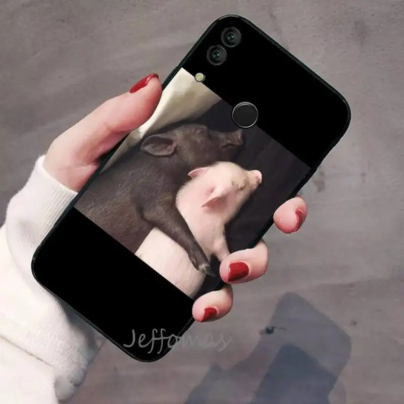 

Cute Little Pink Pet Pig Phone Case For Huawei Honor 7C 7A 8X 8A 9 10 10i Lite 20 NOVA 3i 3e