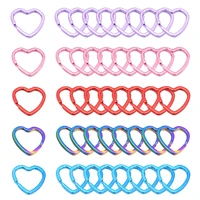 heart shape key ring colorful split ring 25 pcs colorful jump ring leather craft for key chains connectors jewelry making