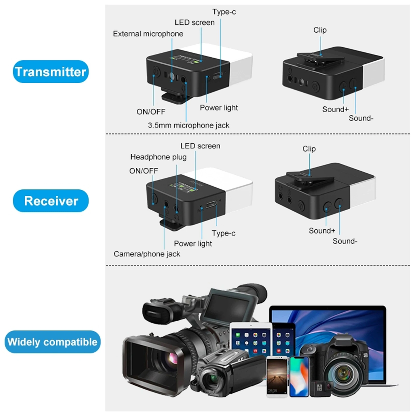 

Беспроводной петличный микрофон, система мониторинга в реальном времени, прямой трансляции
