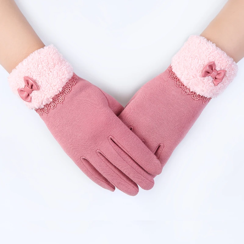 Женские бархатные перчатки Elifashion теплые короткие рукавицы для сенсорных экранов