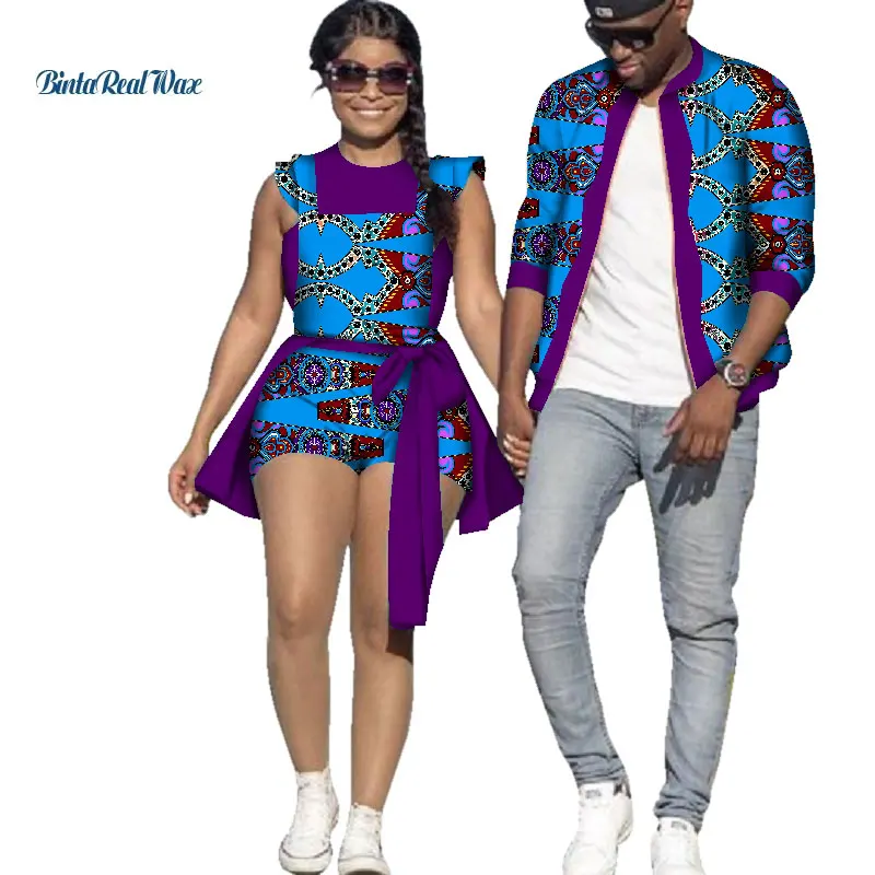 Куртка с Африканским принтом для мужчин и комбинезон боди женщин семейная Одежда