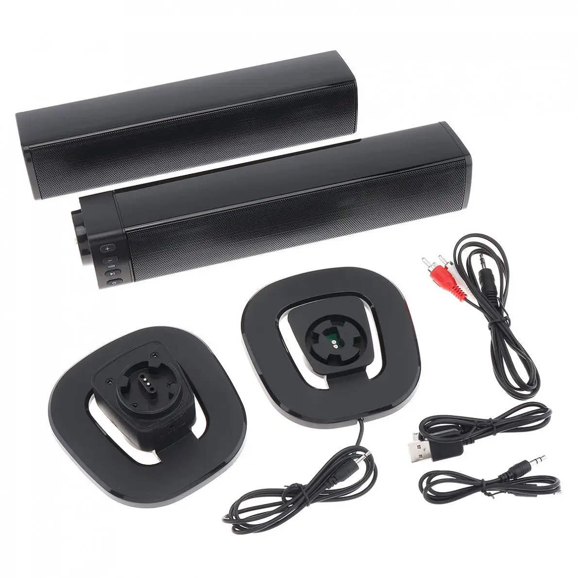 

BS-36 Home Theater Multifunctional Bluetooth Soundbars Speaker with 4Full Range Horns and 3D Stereo Surround Sound Support TV/PC
