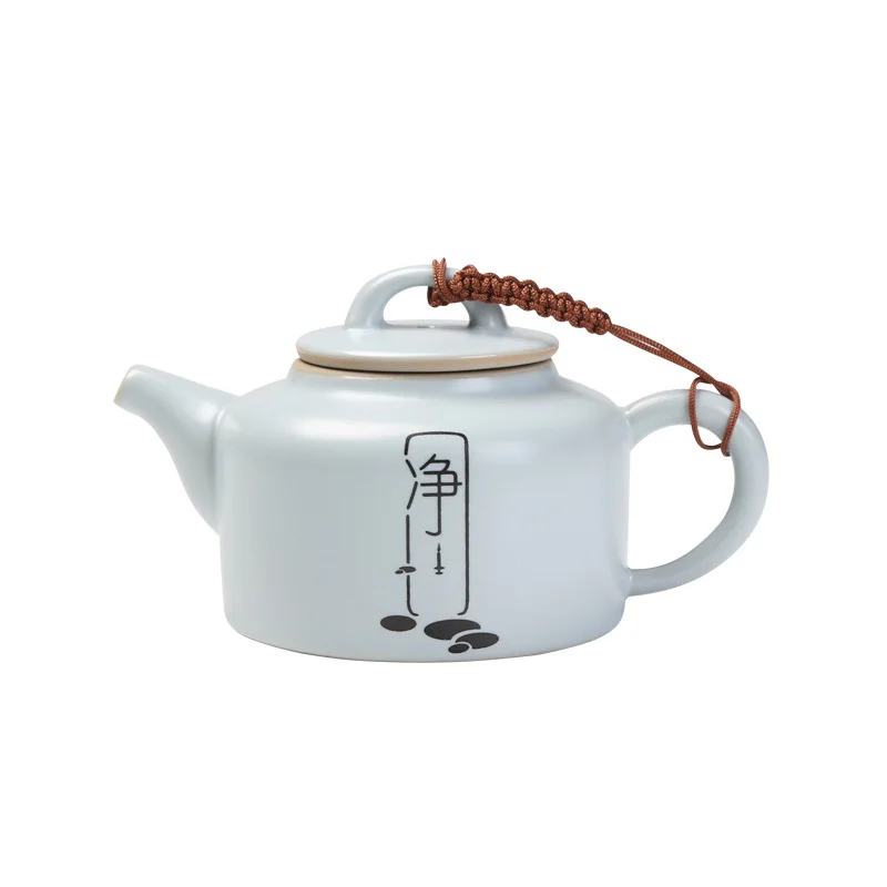 

China teapot single pot pottery kongfu tea set tea maker household black puer tea filter ice crack porcelain kettle teaware