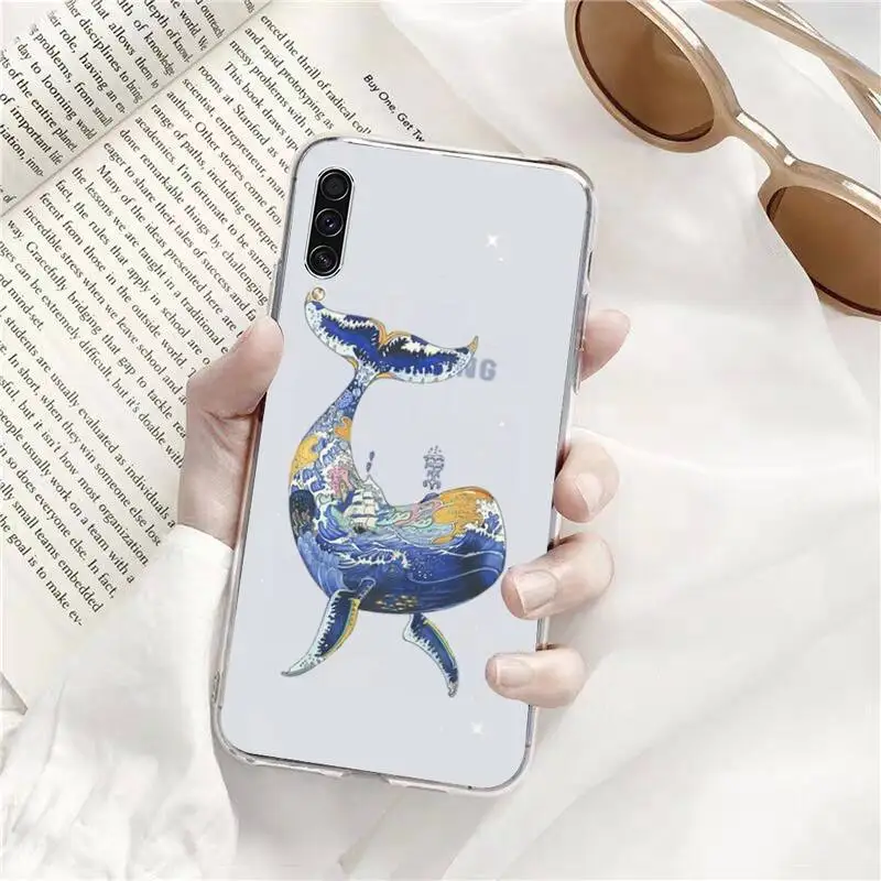 

Cartoon whale Phone Cases Transparent For Samsung Galaxy A71 A21s S8 S9 S10 plus note 20 ultra