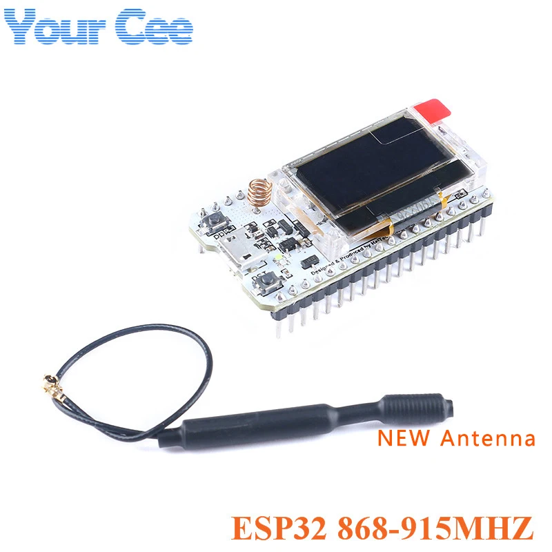 

868MHz/915MHz LoRa ESP32 Oled Wifi SX1276 Module IOT with Antenna For Arduino Electronic diy kit pcb New Version 2018