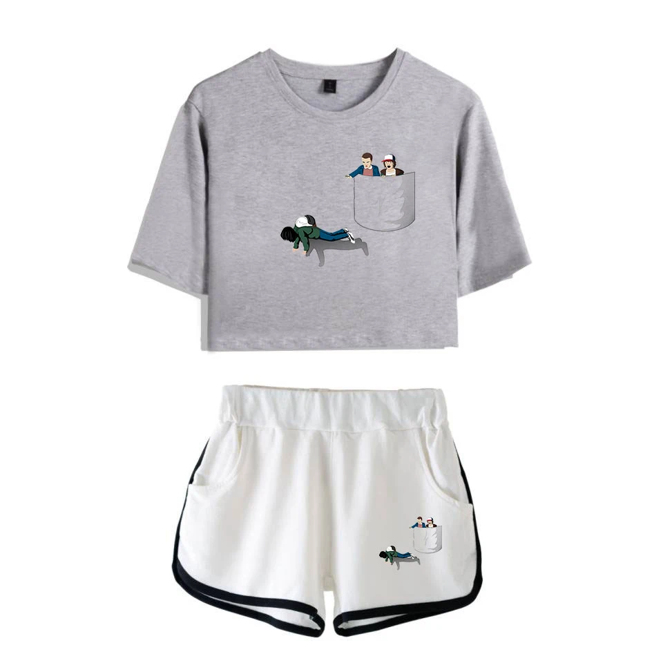 Необычные вещи костюм футболка Нэнси Wheeler для бега шорты странные одежда женщин