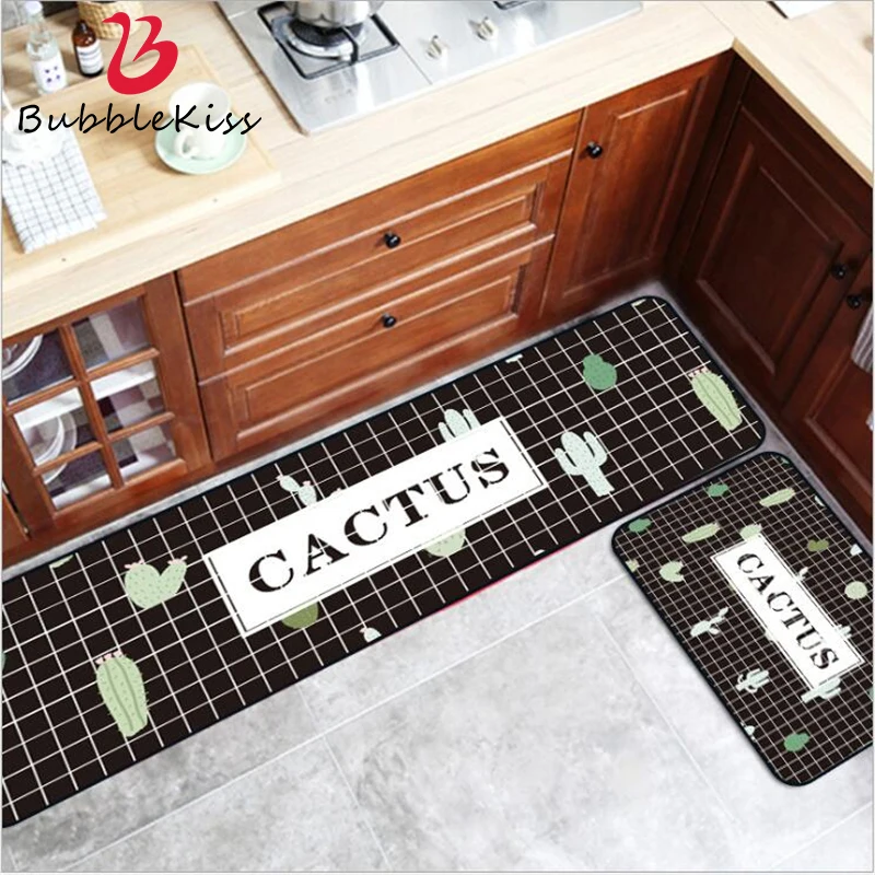 Bubble Kiss 2020 New Welcome Mat for Front Door Nordic Fashion Geometric Green Cactus Kitchen Entry Anti-Slip Floor | Дом и сад