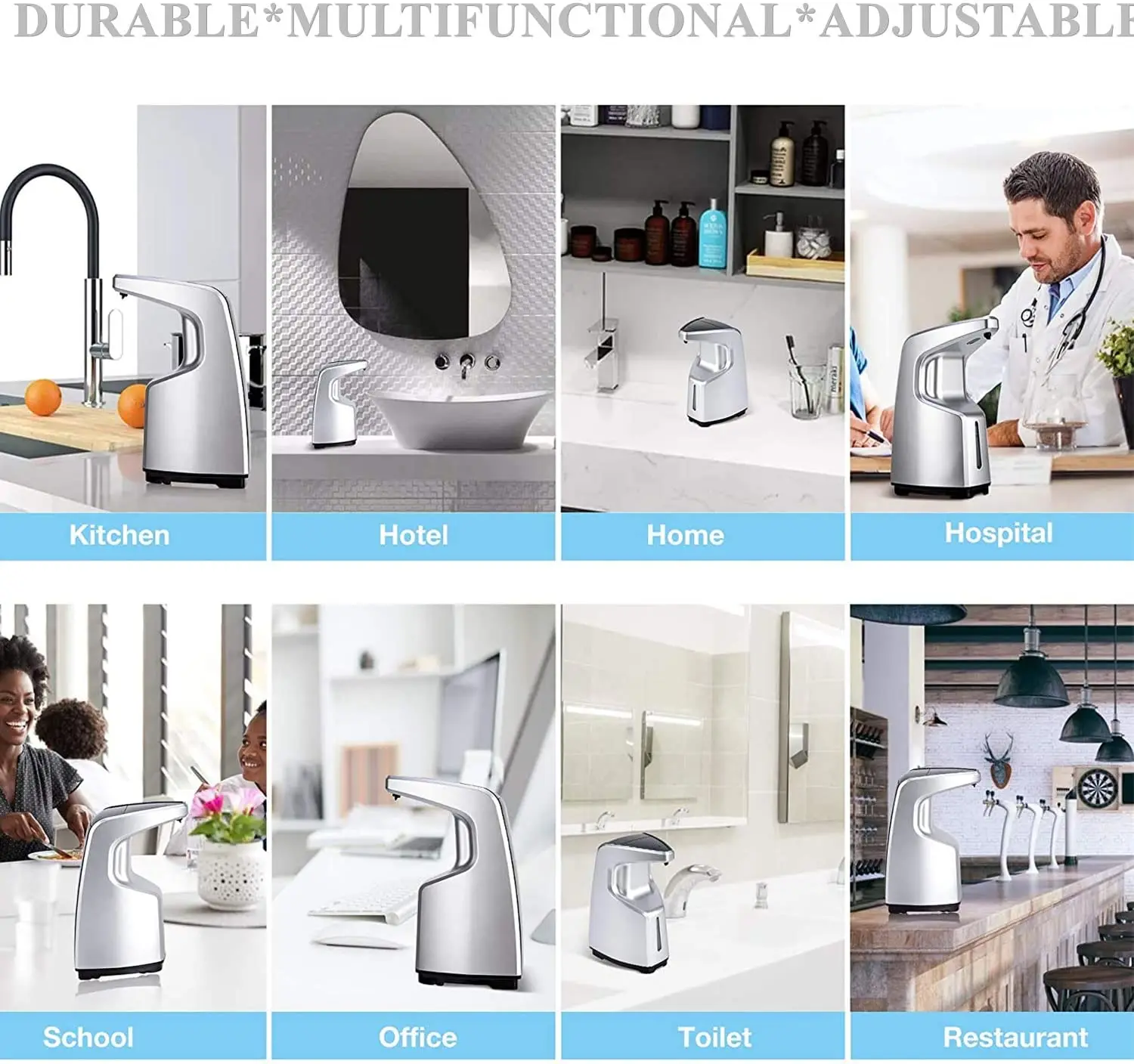 

Automatic Soap Dispenser Touchless Automatic Hand Sanitizer Dispenser Countertop/Wall Mounted 450 ML Soap Dispenser for Bathroom