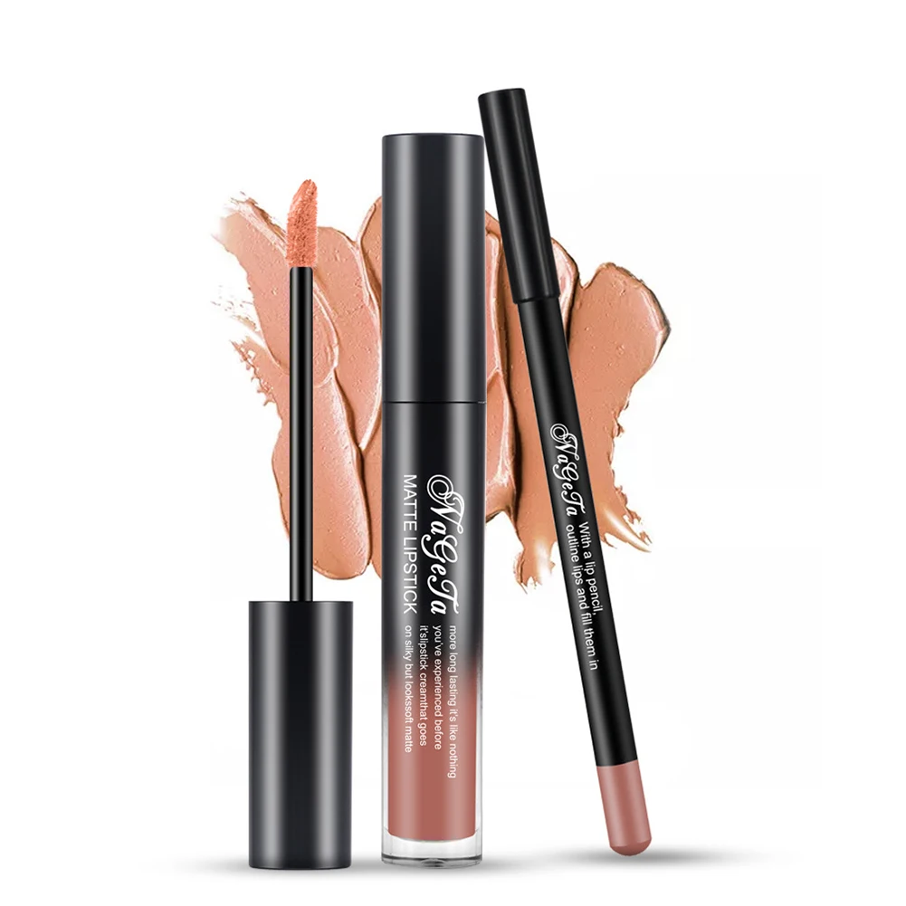 2 шт./компл. блеск для губ и подводка длительное тени век губная помада