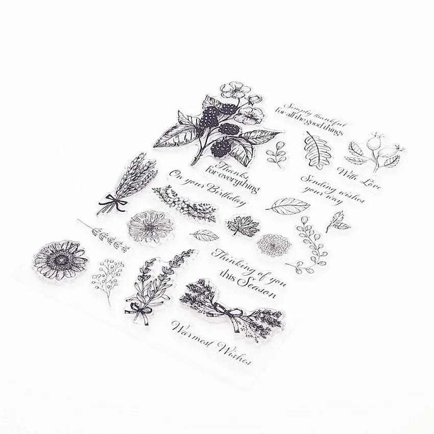 15*21 5 см цветок прозрачные штампы/силиконовые Печати Роликовые штампы для DIY