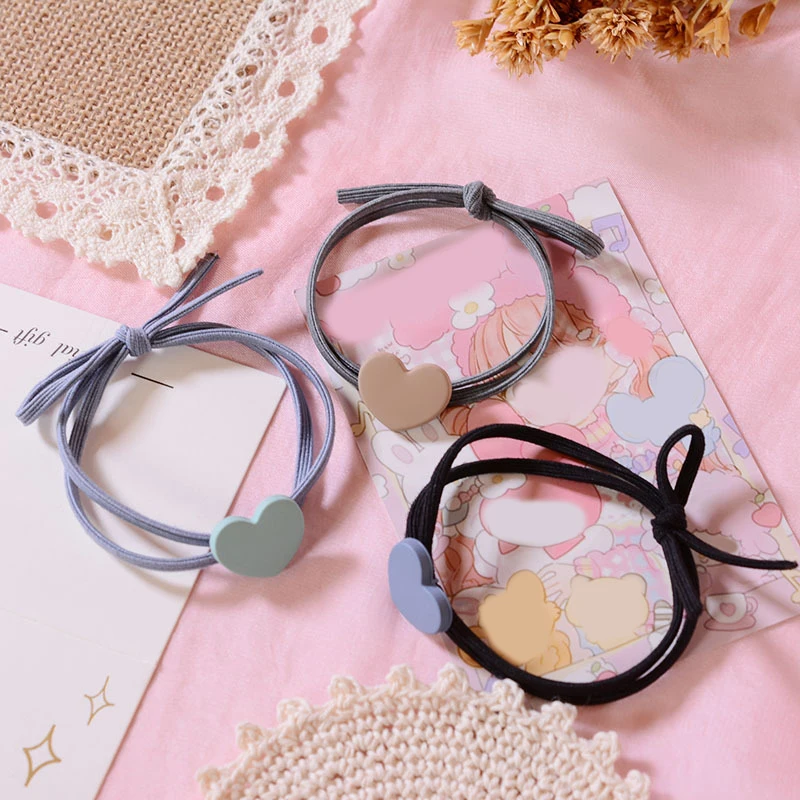 Милые милые эластичные резинки для волос резинка девочек и детей в форме сердца