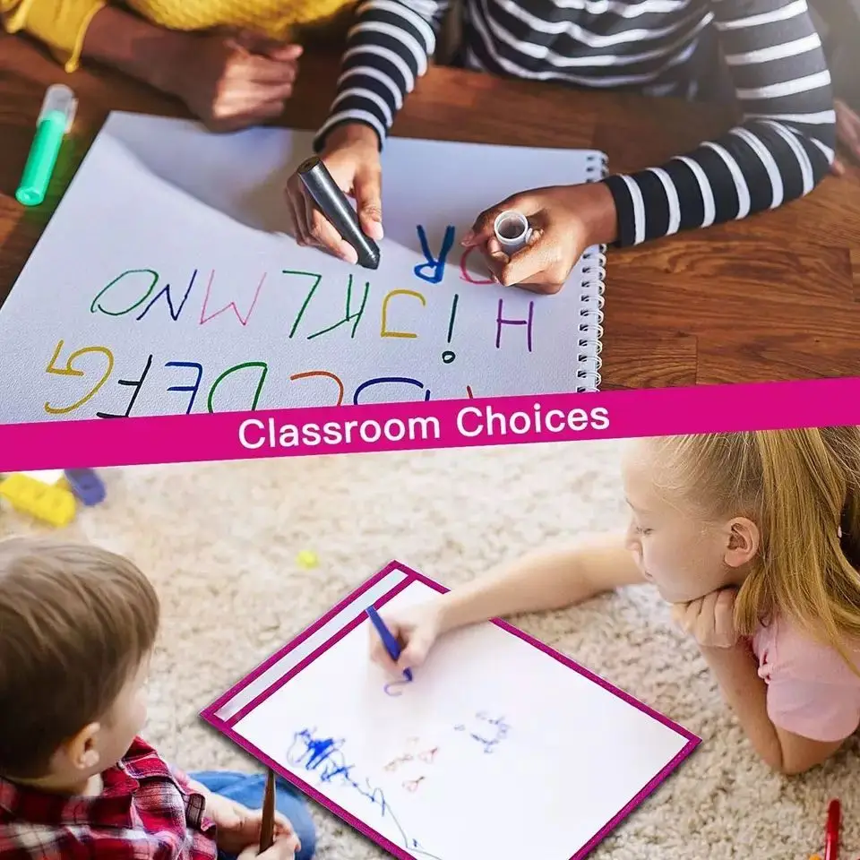 Эко дружественные Многоразовые прозрачные файл карман сухой стираемый дисплей