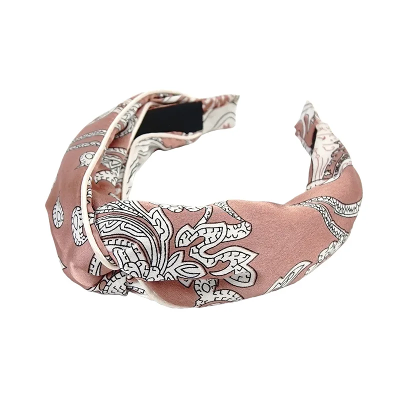 Женские Элегантные резинки для волос с принтом ободки бантами и цветами высокое