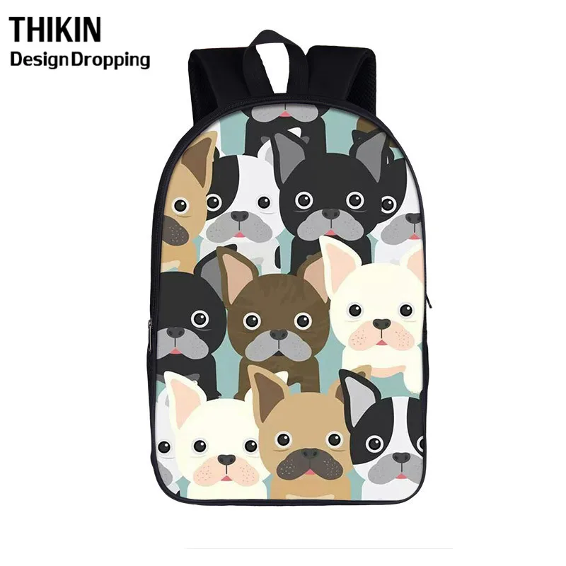THIKIN школьные ранцы с милой собачкой такса/Французский рюкзаки Bulldog рюкзак для