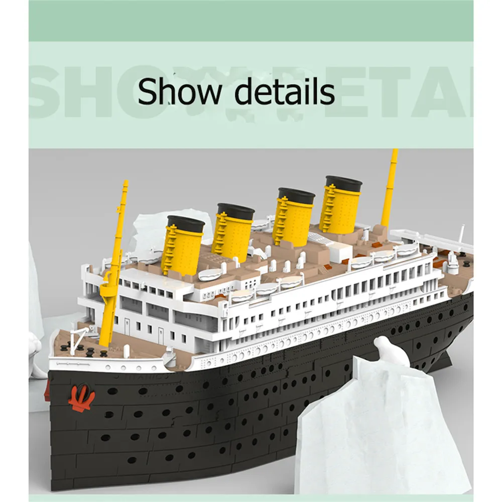 

Titanic Seal Iceberg Model Kit/ Port Scene Vehicle Q Edition Glue-free Color Separation Model Ship Assemble Kit