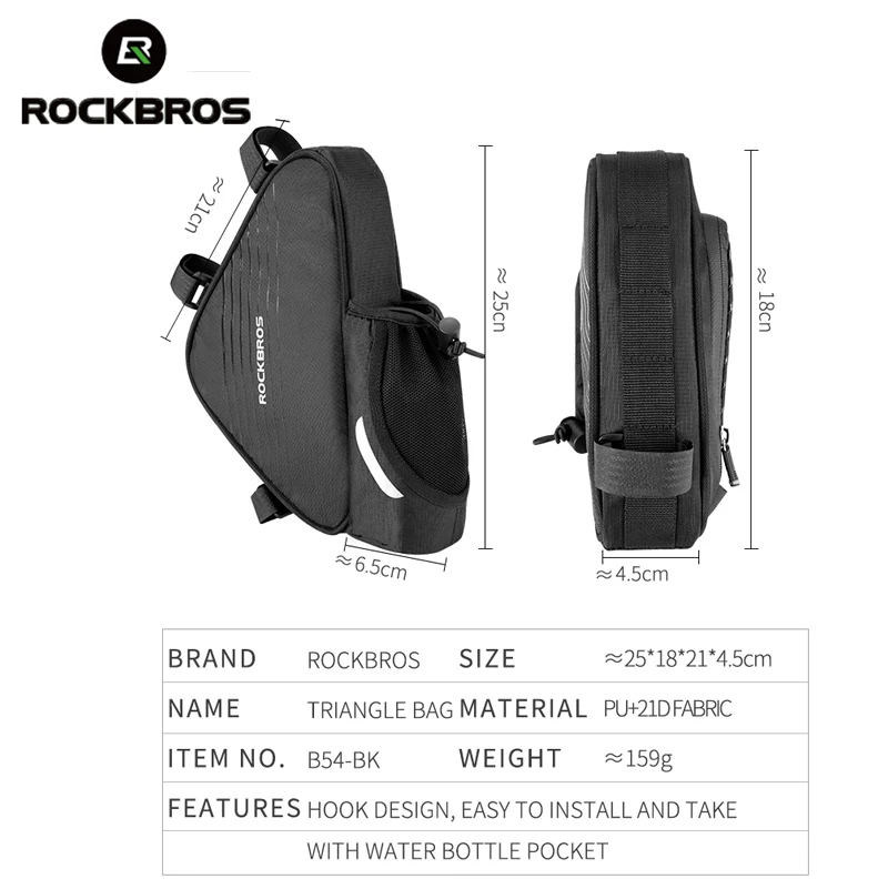 ROCKBROS MTB дорожный велосипед труба передняя рамка треугольные Светоотражающие сумки бутылка для воды карман Велоспорт велосипед портативный велосипед аксессуары