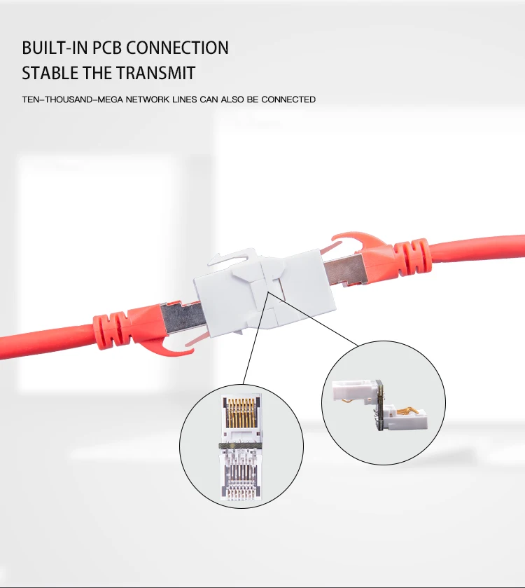RJ45 Cat5e Cat 6 6A адаптер для трапецеидального искажения женский встроенный