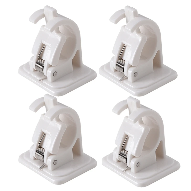 

4Pcs Wall Mounted Fishing Rod Racks Storage Clips Clamps Holder Rack Organizer for Walls Wooden Boards Ceramic Tiles