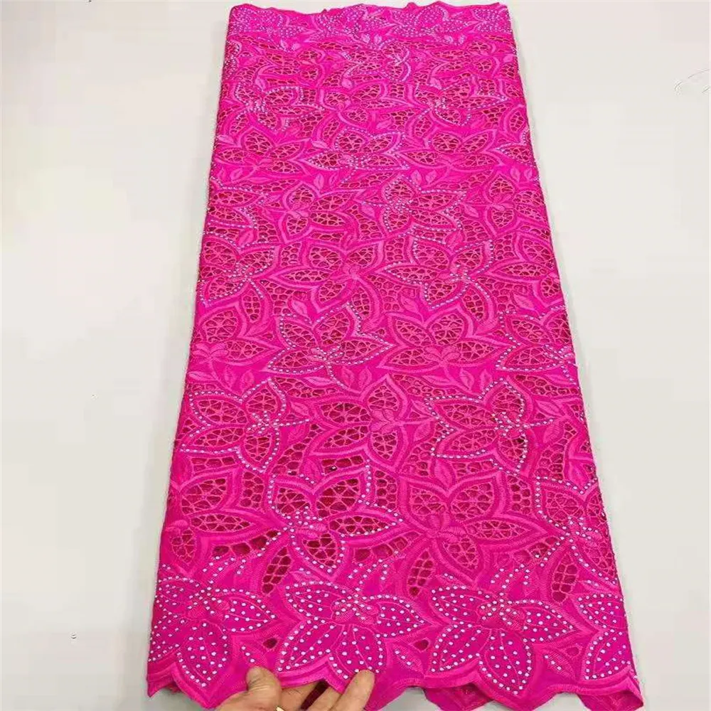 

2021 new design cotton swiss lace bazin riche fabric tissu african bazin lace with embroidery lace 5yards SK848