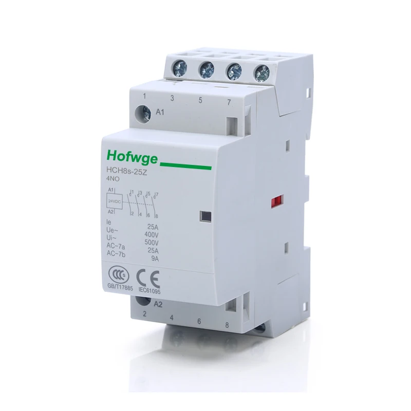 HCH8s-25Z DC контактор DC24V катушка DC12V 2P 220V 25A 16A 2NO 1NO1NC автоматический Householdr Тип Din-рейки |