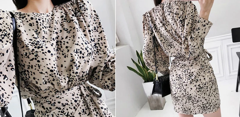 Модная одежда с длинными рукавами леопардовым принтом Обувь На Шнуровке Для