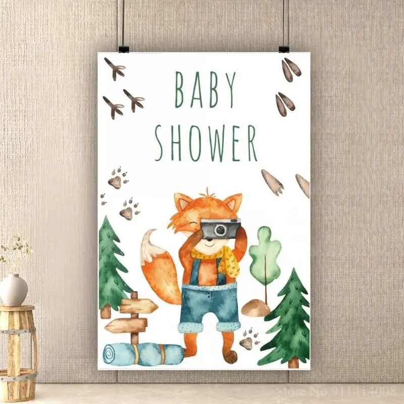 

Forest Squirrel Photo Camera Baby Shower Background Photography Newborn 1st Birthday Celebration Backdrop Interior Decor