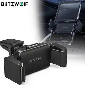 blitzwolf bw cf1 clip on 360° rotation car air vent auto memory lock mobile phone holder stand bracket for iphone 12 11 pro free global shipping