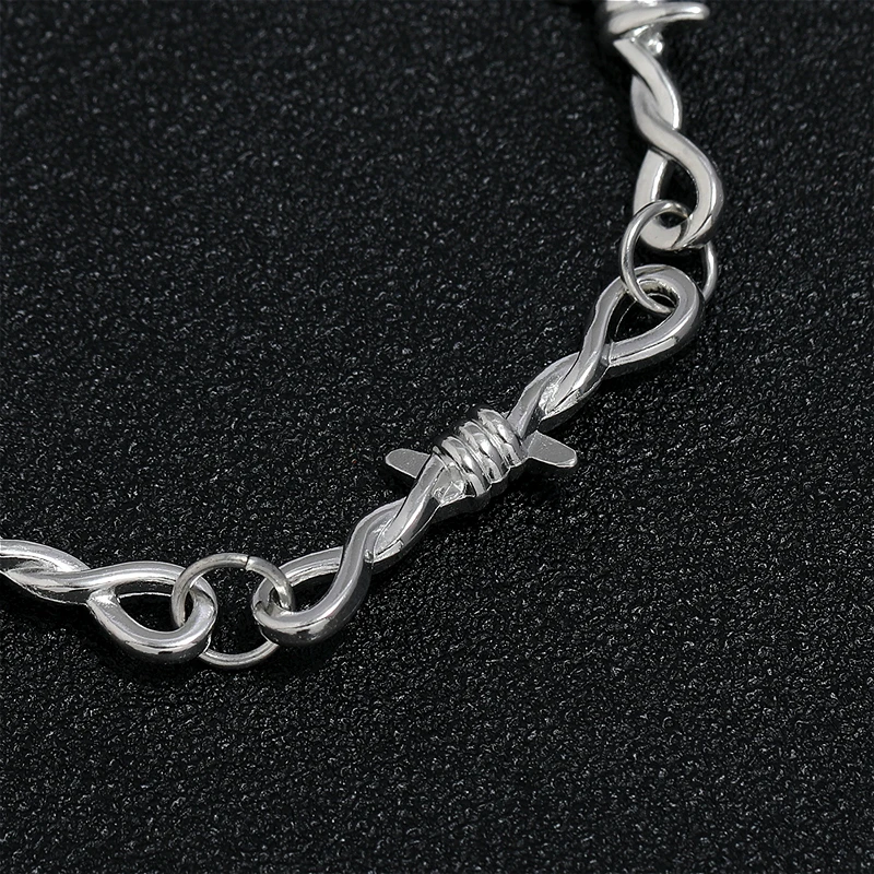 Choker Necklace For Women Men Small Wire Chain Neck Rock Punk Hip Hop Jewelry Little Thorns Gothic Girls Gift | Украшения и