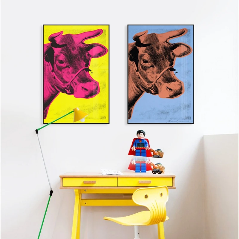 Декоративная картина в стиле поп-граффити с изображением бульдога Энди вархола