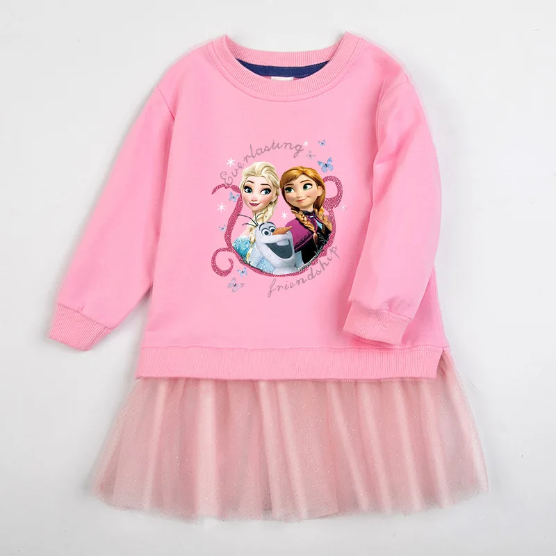 

Autumn Toddler Girls Clothes Frozen Elsa Anna Princess Tops Pretty Little Children Sweatshirts Spring Children Sweatshirt-dress