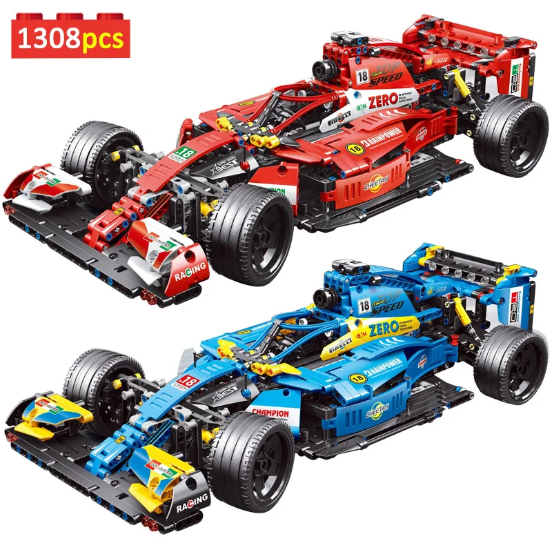 

High-tech 1308pcs Formula F1 Racing Supercar Building Blocks Technical Expert Sport Vehicle MOC Bricks Toys For Kids Xmas Gifts