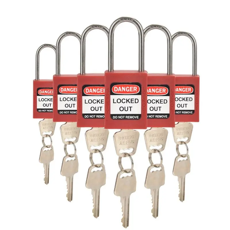

EP-8521N Lockout Tagout Safety Padlock Sets -Six Colors - 6 Pack - Keyed Differ - OSHA Compliant Loto Locks with 2 Key Per Lock