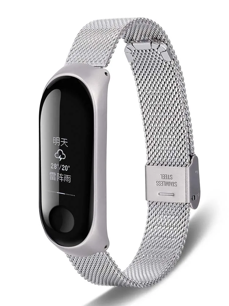 Браслет из нержавеющей стали для Xiao mi Band 3 ремешок Сменные аксессуары браслет для Xio mi Xaio mi Xia mi xaomi mi Женский или мужской