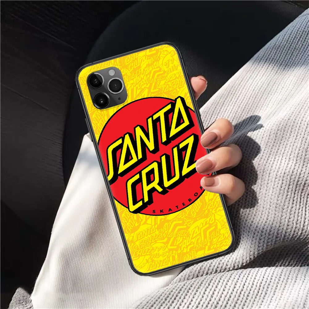 

Santa Cruz Skateboard Brand Phone Case Cover Hull For iphone 5 5s se 2020 6 6s 7 8 12 mini plus X XS XR 11 PRO MAX black