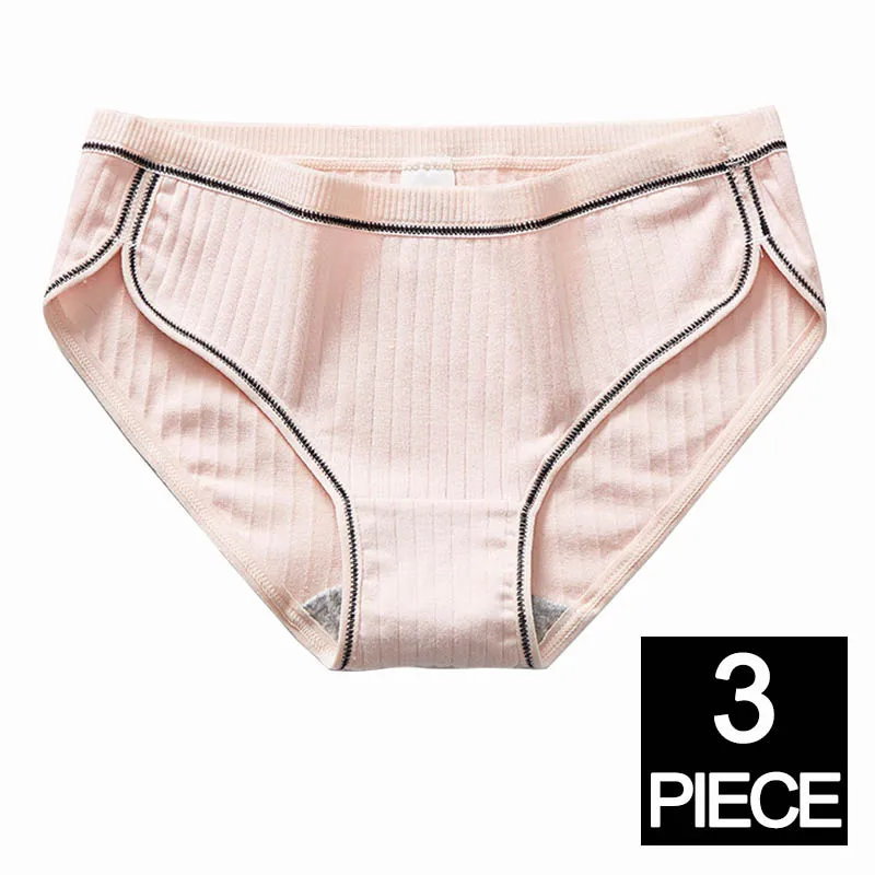 I 3pcs Cotton Panties For Women Seamless Briefs Underwear Sexy Underpants Solid Low-Waist Comfort Female Fashion Intimates XXL#D - Color: I 3pcs
