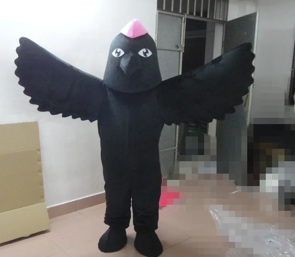 

Black Eagle Mascot Costume Lanneret Falcon Hawk Glede Tercel Cartoon Character Eagle Mascotte Mascota Outfit Suit Fancy Dress