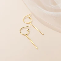 real 925 sterling silver simple bar drop earrings geometric c shape earring hypoallergenic jewelry for women