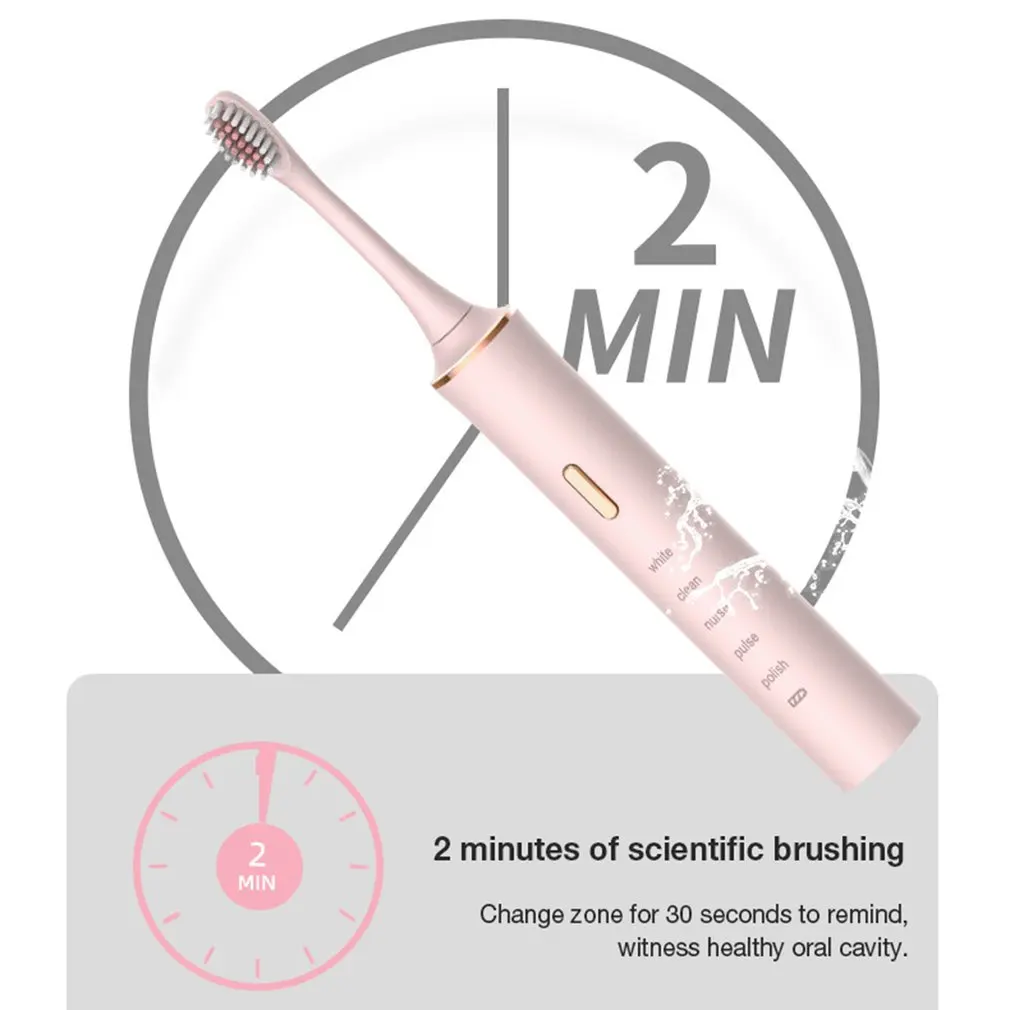 

S802 Sonic Electric Toothbrush Adult Timer Brush 5 Mode Usb Charger Rechargeable Tooth Brushes Replacement Heads Set