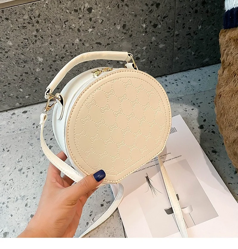 

2021 New Bag Fashion Rhombus Casual Cute Female Bag Shoulder Messenger Bag Mini Round Bag Purses and Handbags