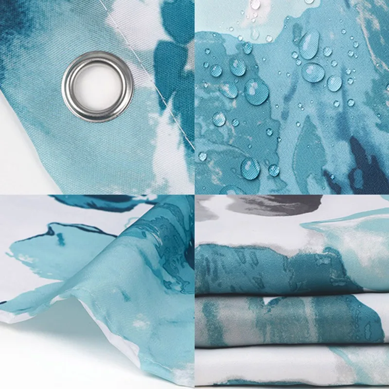 

European Style Waterproof Shower Curtain Flower Printing Home Decoration Bathroom Curtain Anti Wet Curtain
