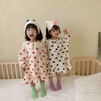 girl pajamas sleeping dress%c2%a02021 dots spring autumn cotton nightgowns sleepwear homewear kids baby%c2%a0children clothing
